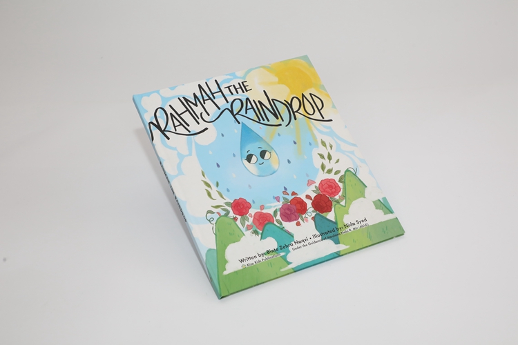 hardcover book with glitter text pages