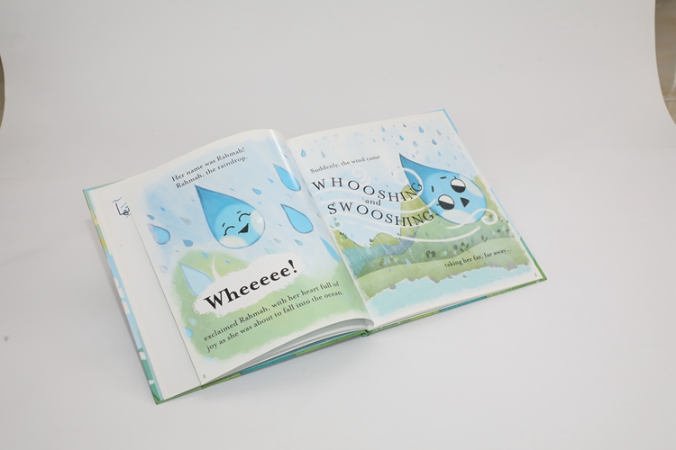 hardcover book with glitter text pages